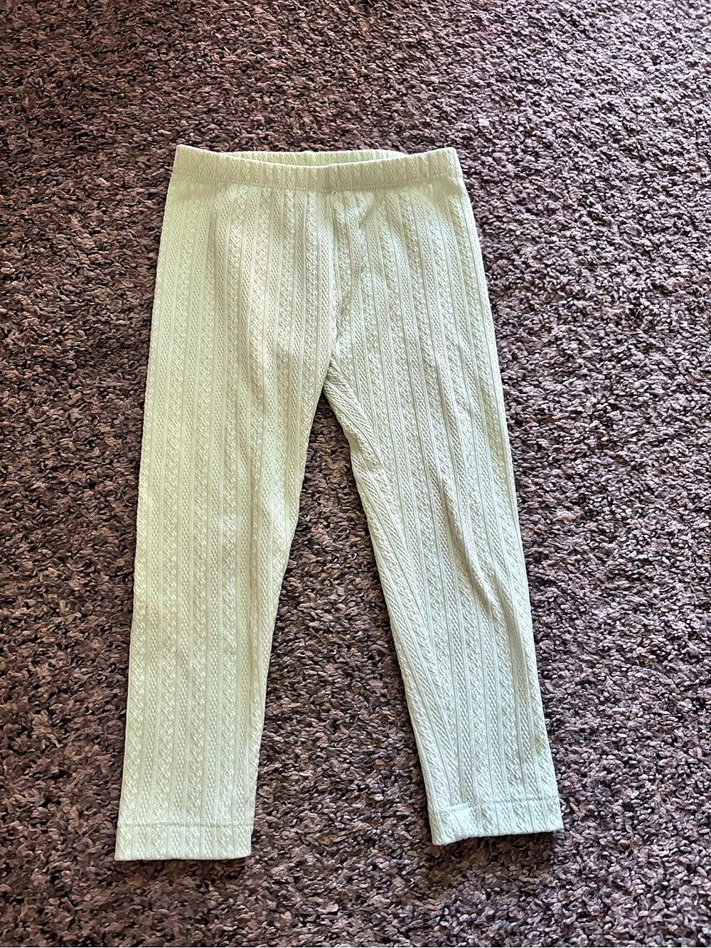 Old Navy Girls Size 3T Green Knit Leggings Like New